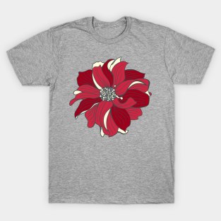 DAHLIA in cherry red, single flower T-Shirt